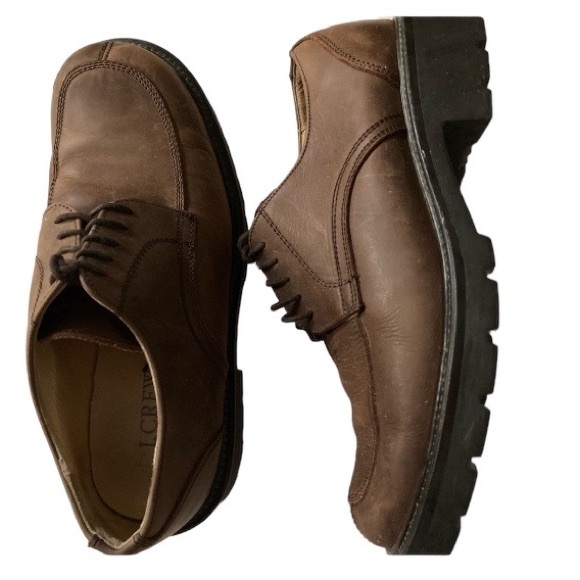 J Crew Italy Brown Leather Apron Split Toe Dress Oxfords Shoes